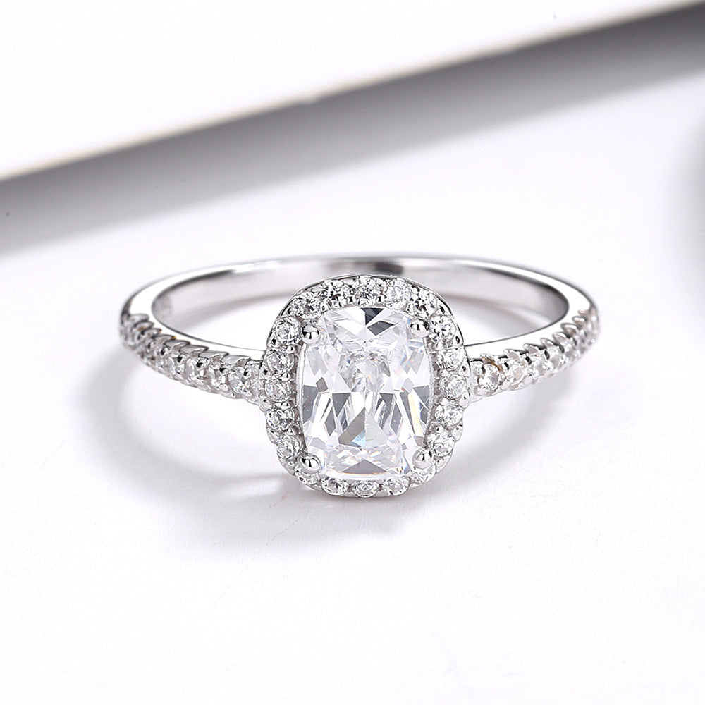 Classical Rectangle Diamond Ring