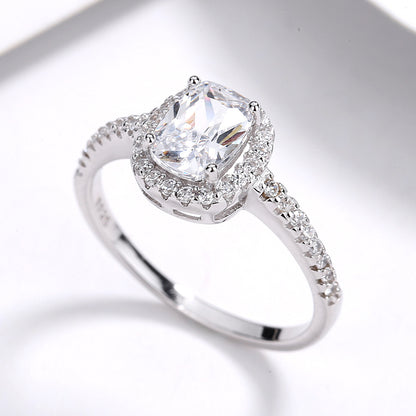 Classical Rectangle Diamond Ring