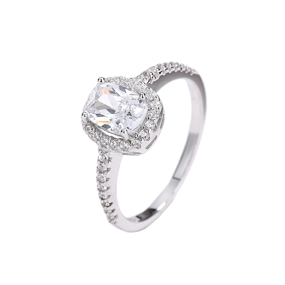 Classical Rectangle Diamond Ring