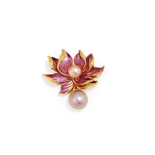 Lotus Pearl Brooch