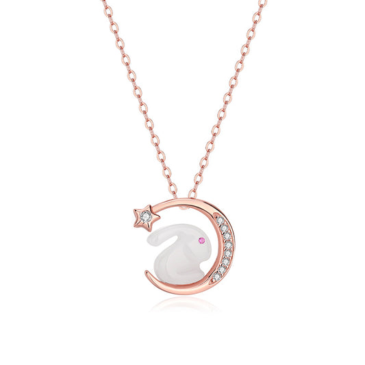 Jade Rabbit Star Moon Necklace