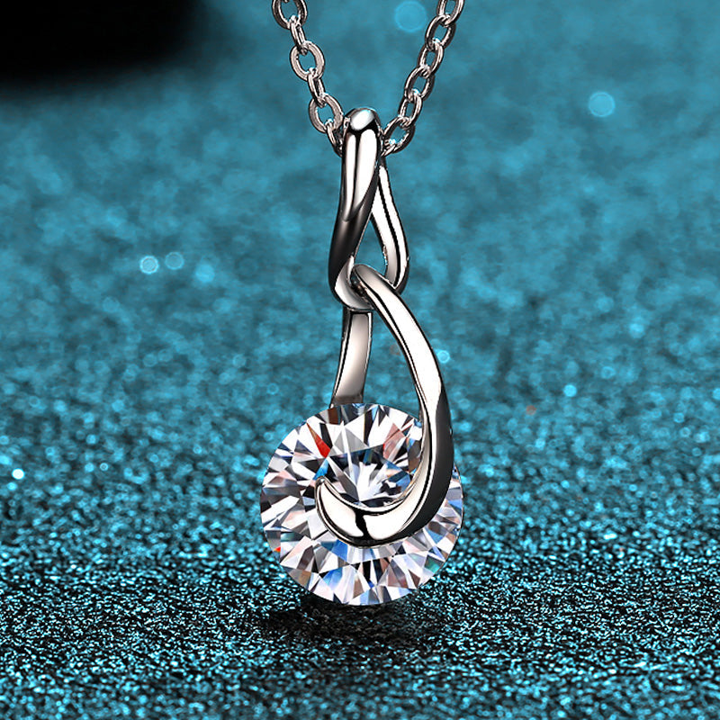 White Gold Moissanite Pendant Necklace