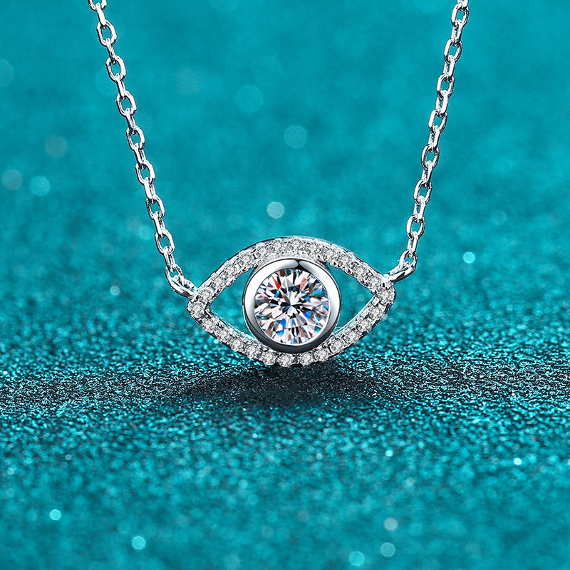 White Gold Moissanite Pendant Necklace