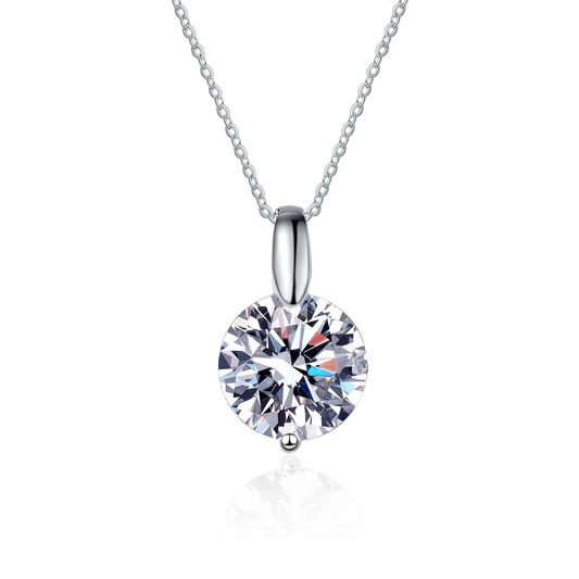 White Gold  Moissanite Pendant Necklace