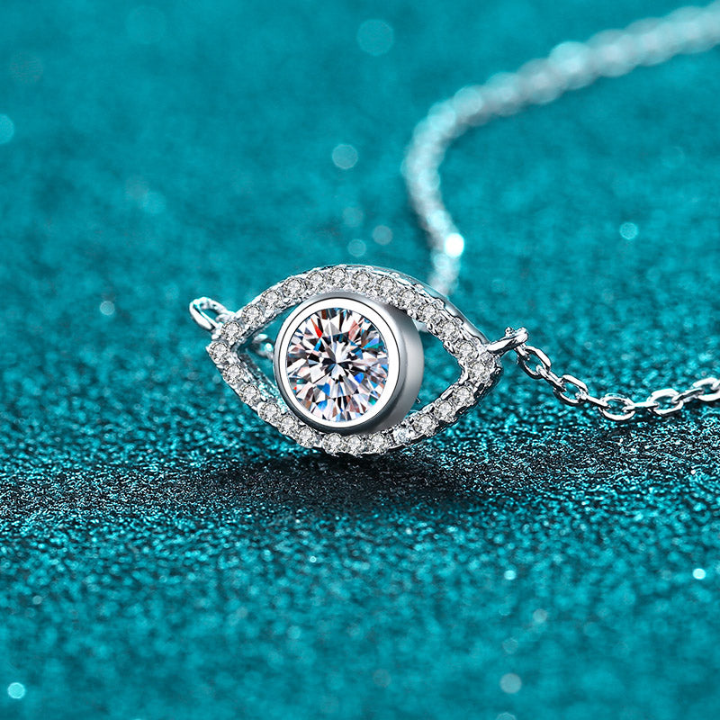 White Gold Moissanite Pendant Necklace