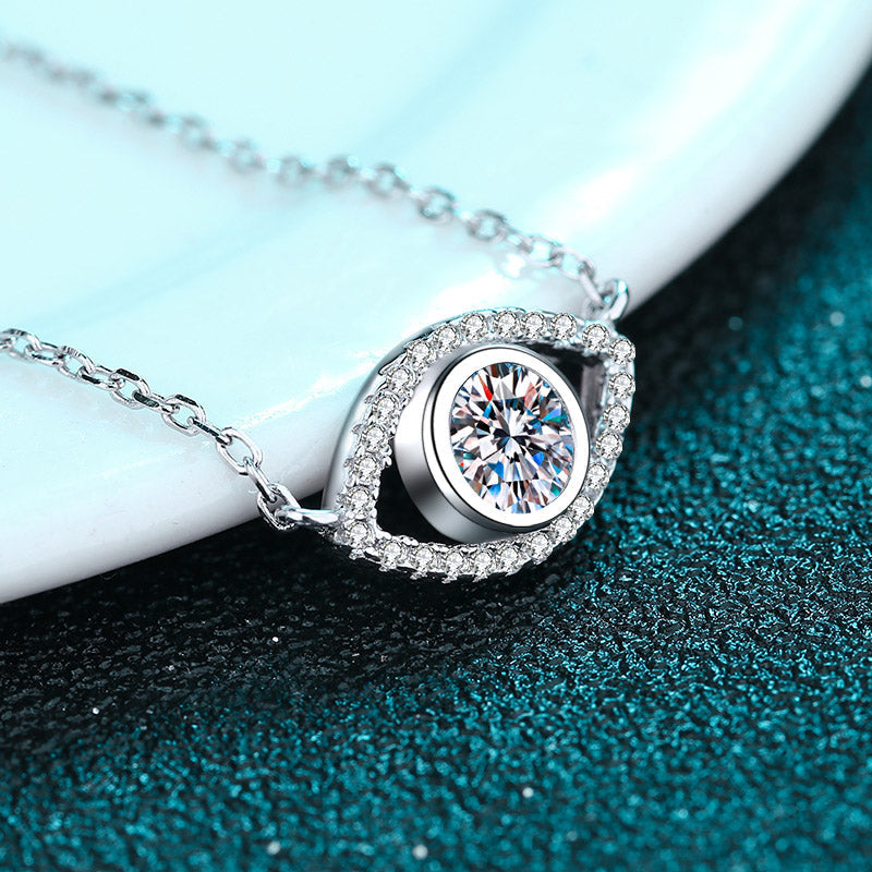 White Gold Moissanite Pendant Necklace