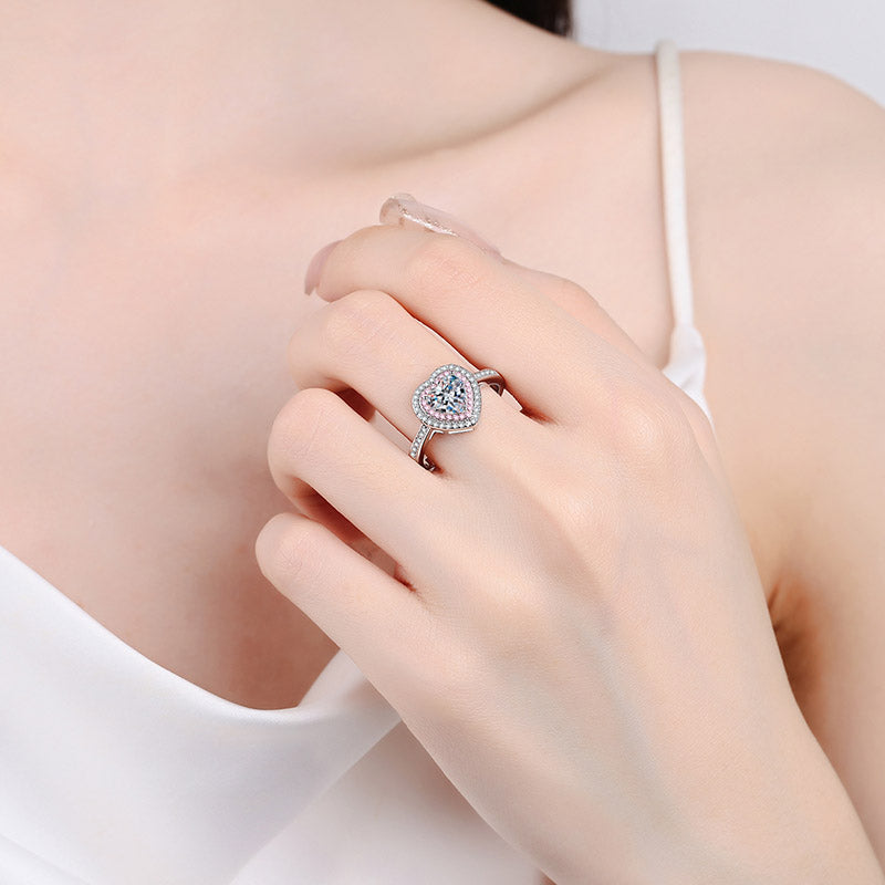 Heart Halo Pink Ring