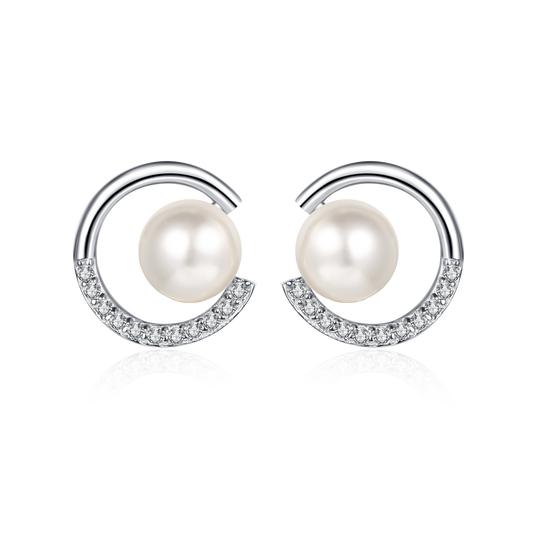 Pearl Stud Earrings Wedding for Women