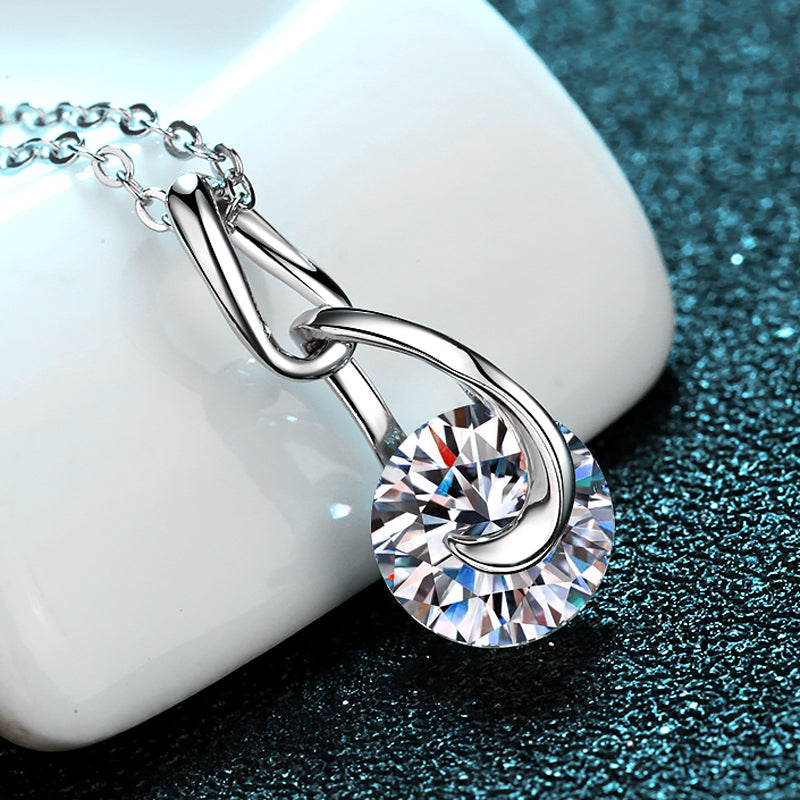 White Gold Moissanite Pendant Necklace