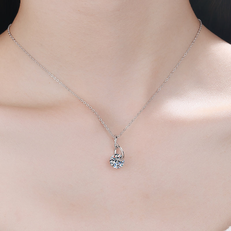 White Gold Moissanite Pendant Necklace