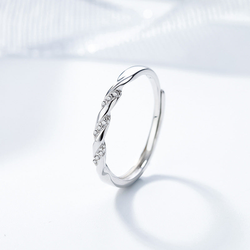 Full Eternity Twisted Wedding Couple Ring