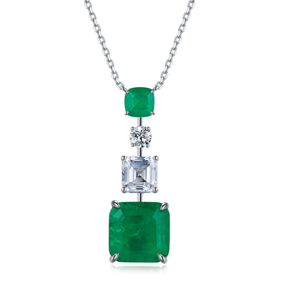 White Gold Emerald and Diamond Jewelry