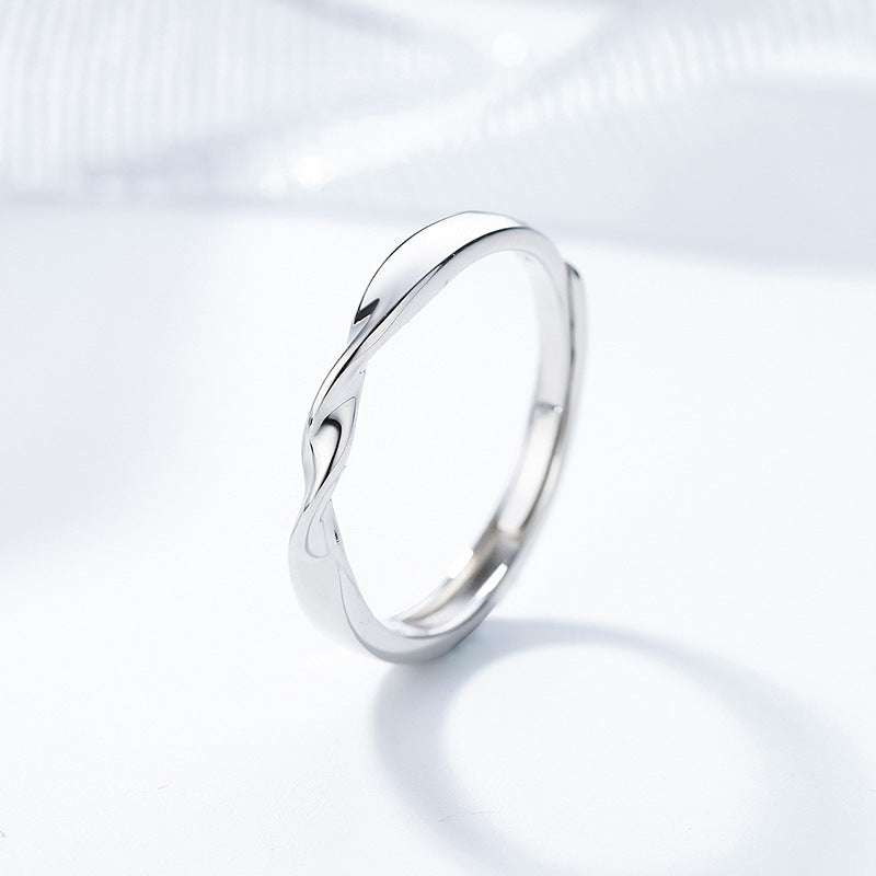 Full Eternity Twisted Wedding Couple Ring